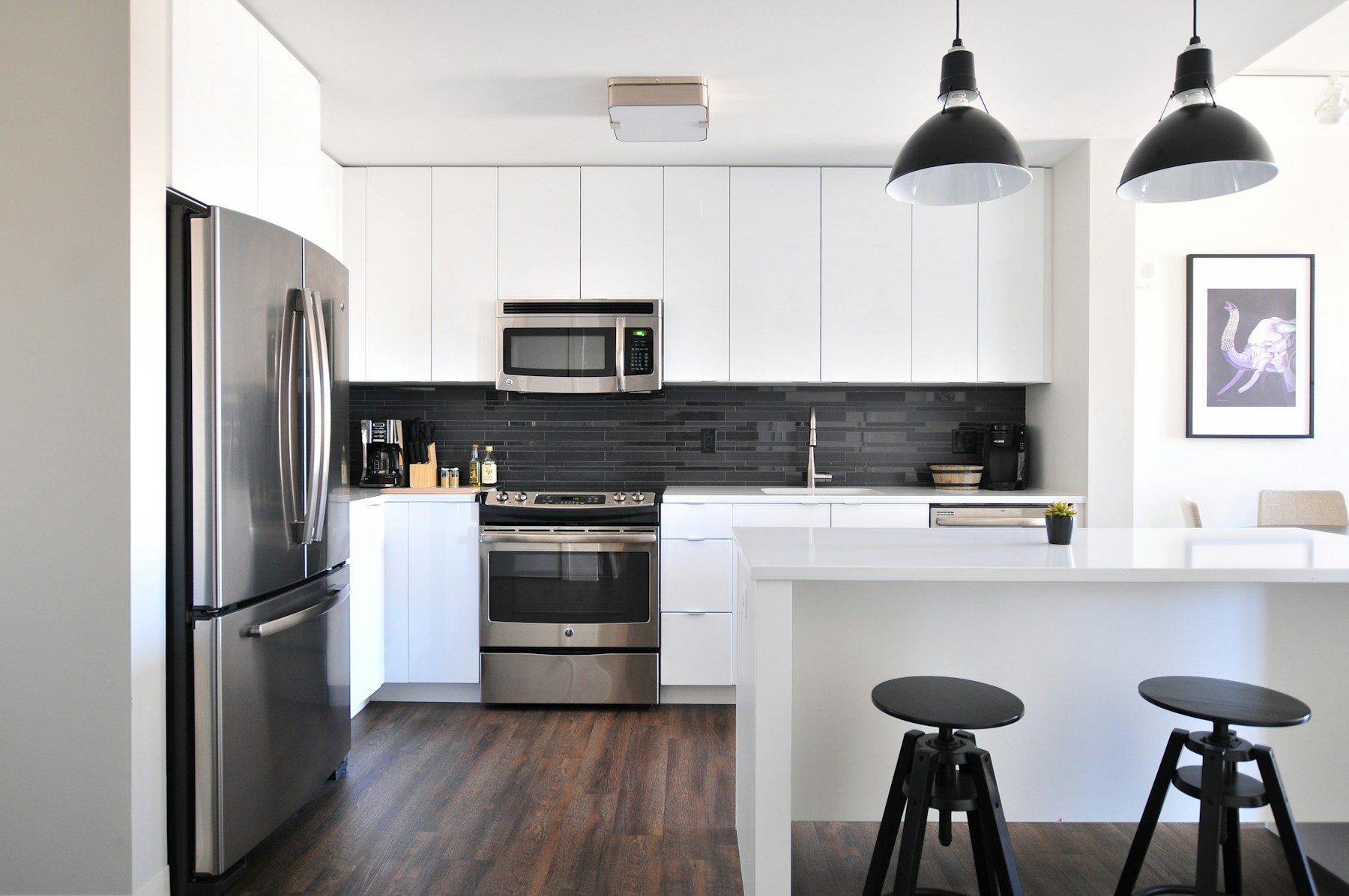 A bright, modern kitchen in a new home